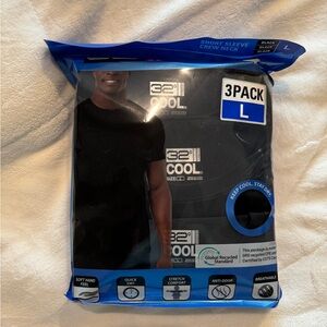 32 Degrees Men's Black Crew Neck Undershirts 3-Pack